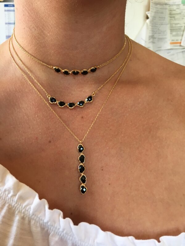 collier Barre 5 pierres serties – Image 3