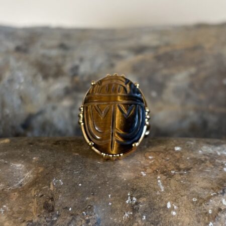 Bague gros scarabée pierre
