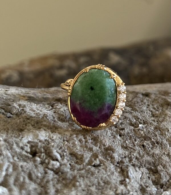 Bague pierre et zircons – Image 6