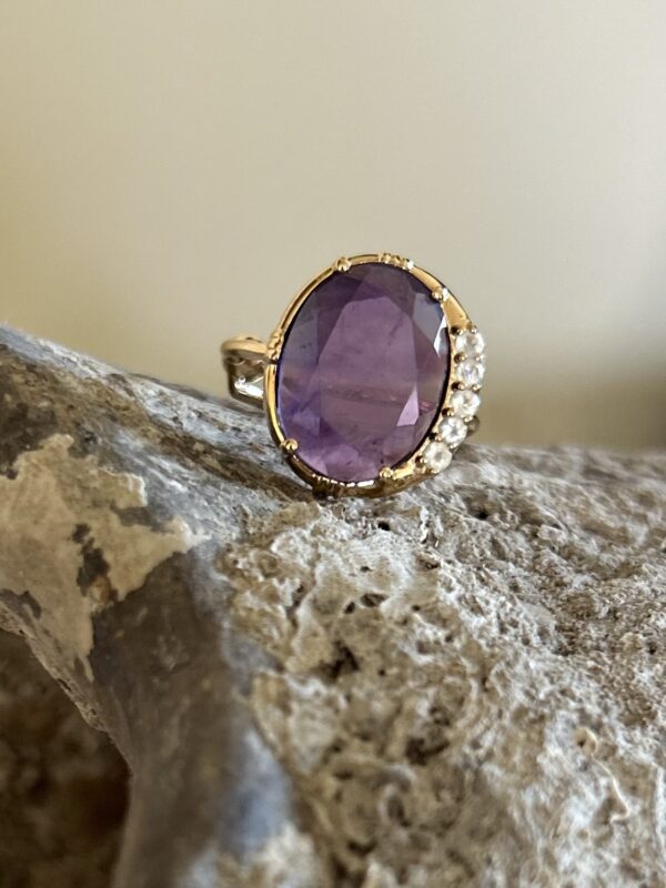 Bague pierre et zircons