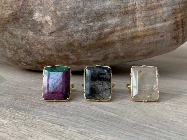 Grosse bague rectangle