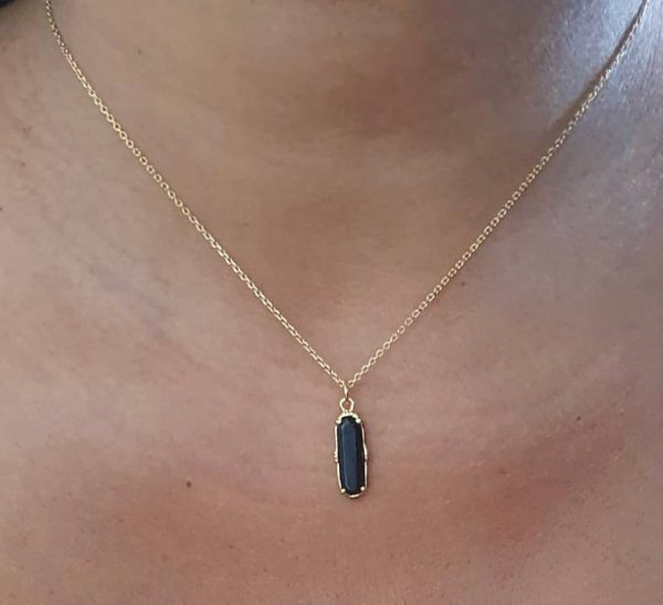 Pendentif pierre sertie Petite barrette