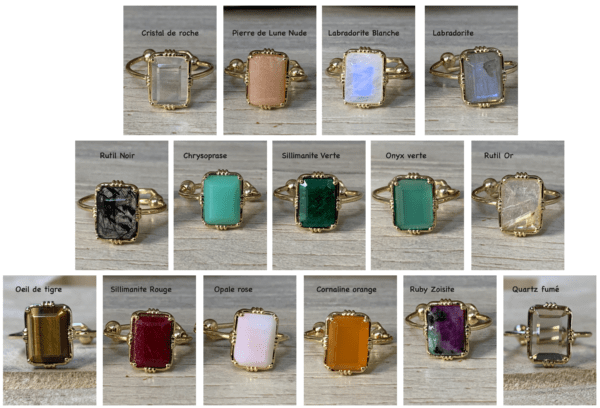 Petite bague sertie rectangulaire – Image 2