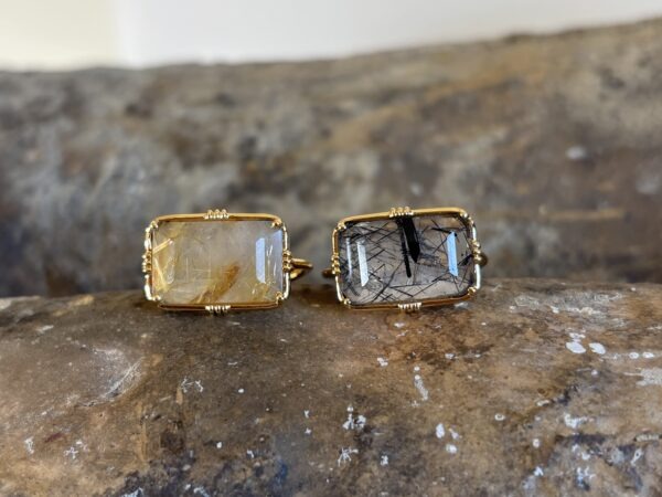 Bague sertie rectangulaire moyenne – Image 9