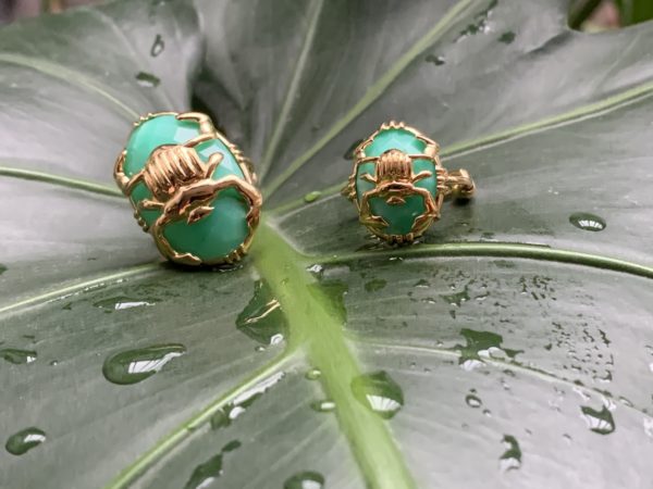 Bague scarabée sur pierre sertie petit modèle – Image 2