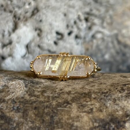 Bague barrette sertie