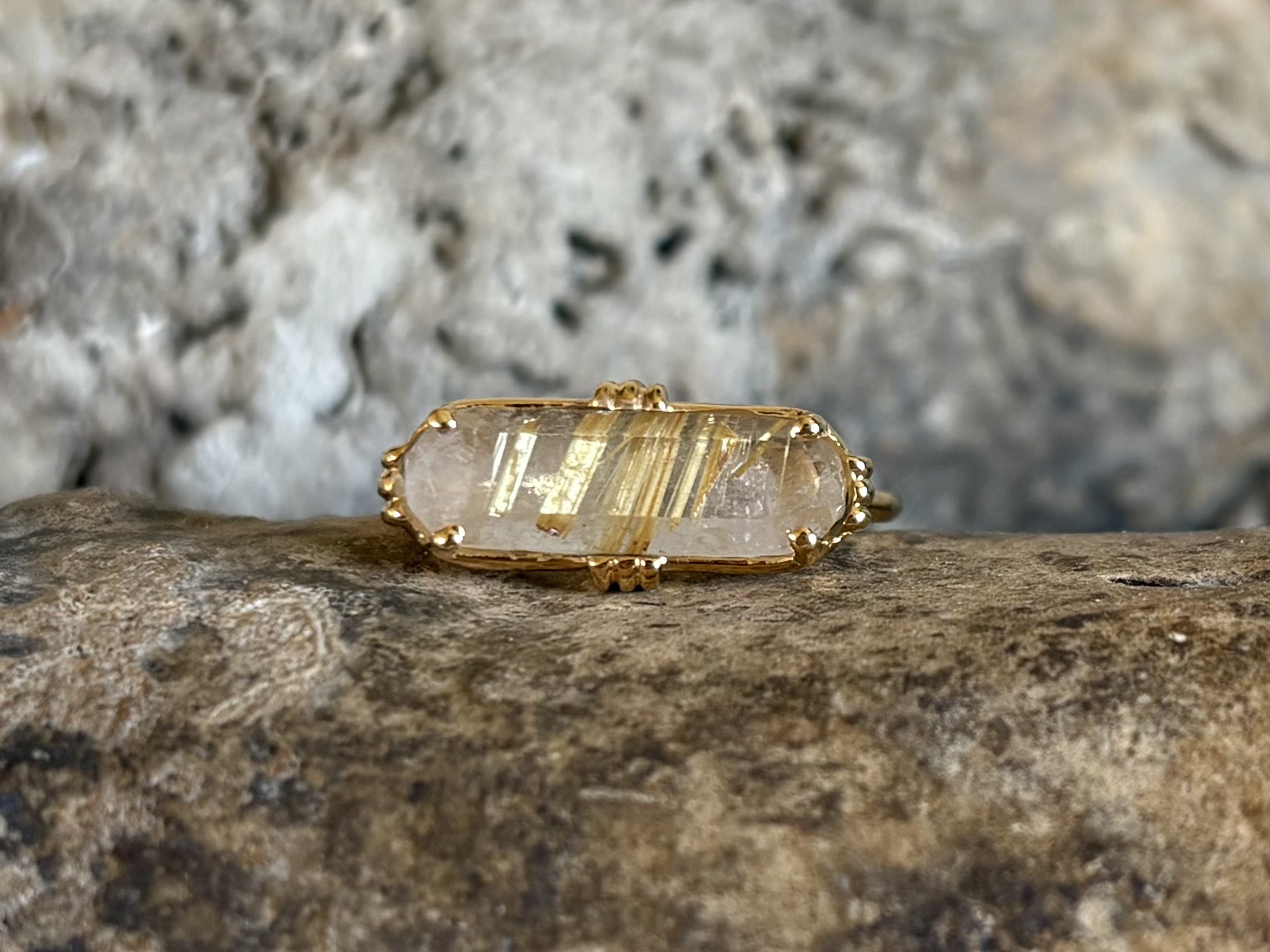 Bague barrette sertie