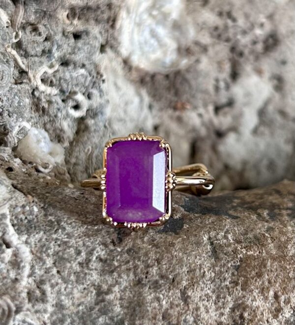 Petite bague sertie rectangulaire – Image 6