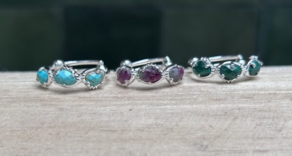Bague 3 petites serties Argent 925 – Image 2