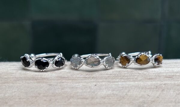 Bague 3 petites serties Argent 925 – Image 3