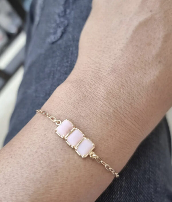 Bracelet 3 pierres rectangulaires – Image 3