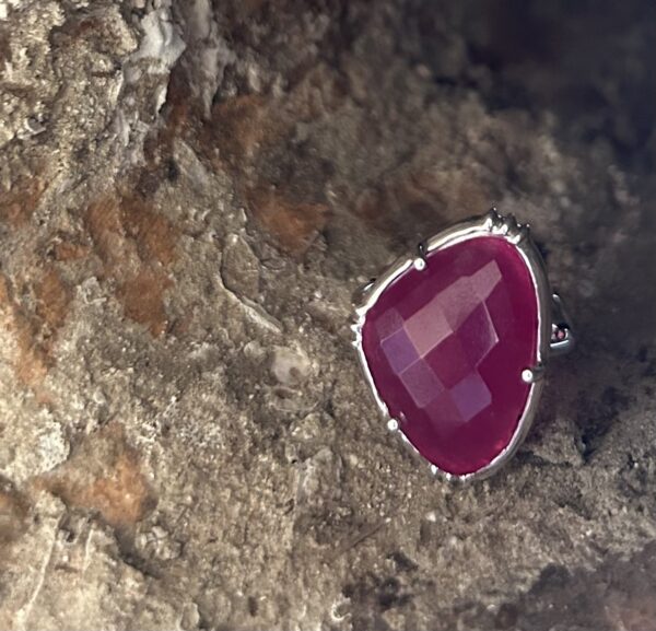 Grosse Bague Sertie Argent 925 – Image 2