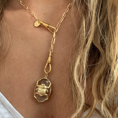 Collier chaîne ajourée (Scarabée, Oeil ou Bouddha)