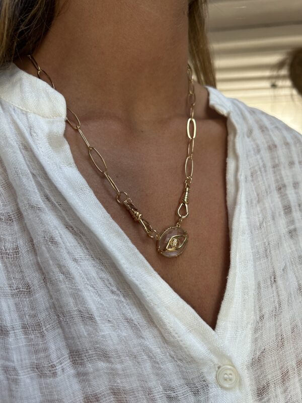 Collier Chaîne Trombone (Oeil, Scarabée ou Bouddha)