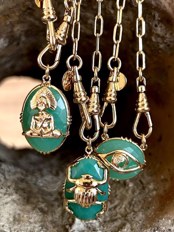 Collier chaîne ajourée (Scarabée, Oeil ou Bouddha) – Image 8
