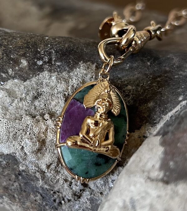 Collier Chaîne Trombone (Oeil, Scarabée ou Bouddha) – Image 2