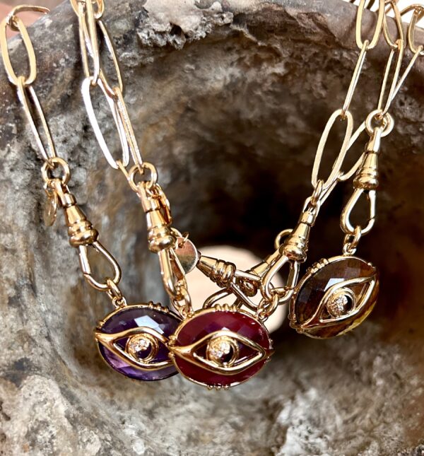 Collier Chaîne Trombone (Oeil, Scarabée ou Bouddha) – Image 5