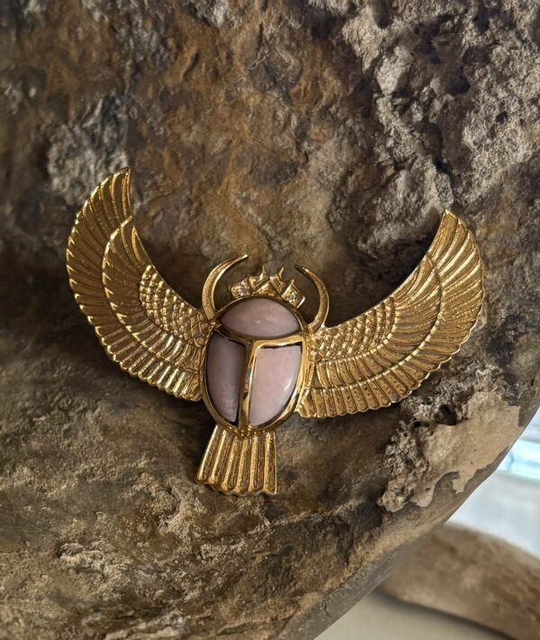 Collier Scarabée ailes et pierre – Image 3