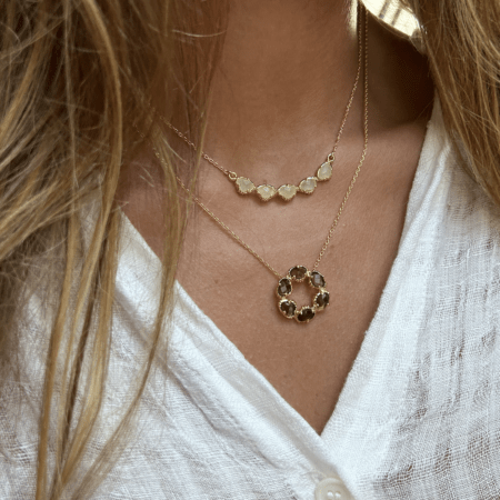 Collier pendentif Rond minis sertis