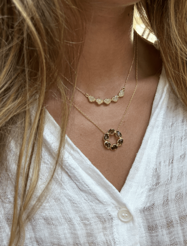 Collier pendentif Rond minis sertis
