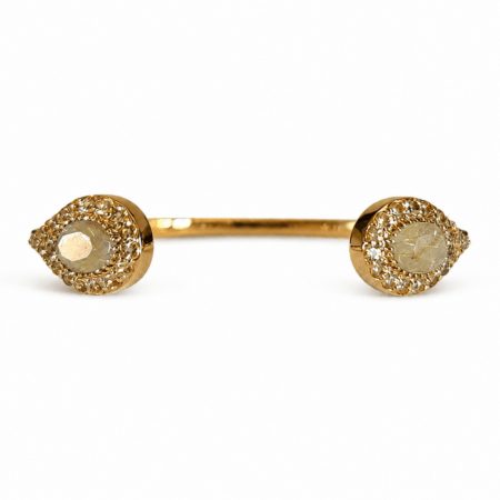 Jonc double pavé de minis sertis