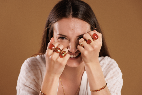 Bague Carré pierre facetée – Image 2
