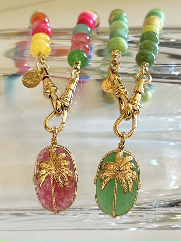 Collier Palmier sur Opale Bonbon – Image 2