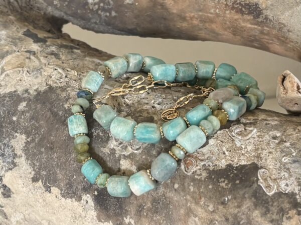 Collier Amazonite et Chrysocolle (pièce unique)