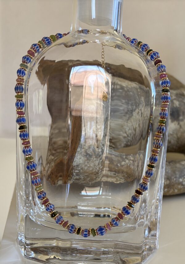 Collier perle africaine vintage et tourmaline (pièce unique) – Image 2