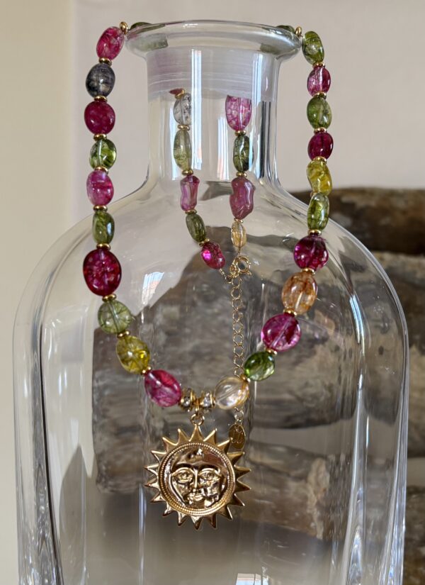Collier Cristal de Roche, Médaille Soleil – Image 2