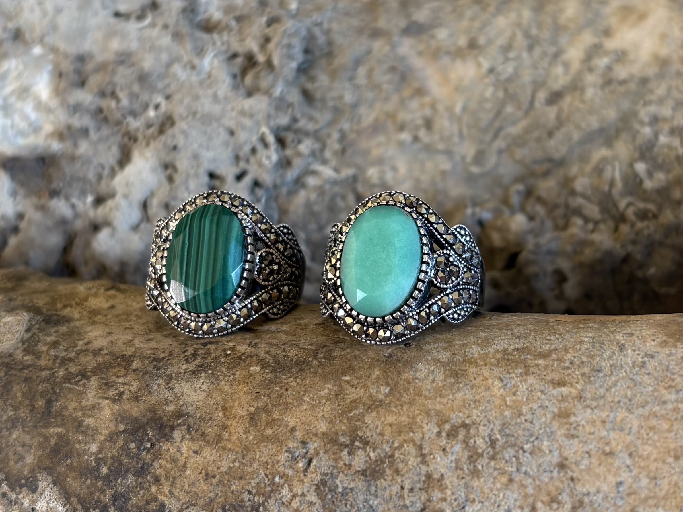 Chevalière Marcassite - Argent 925 Oxydé – Image 4