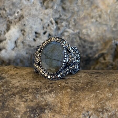 Chevalière Marcassite - Argent 925 Oxydé