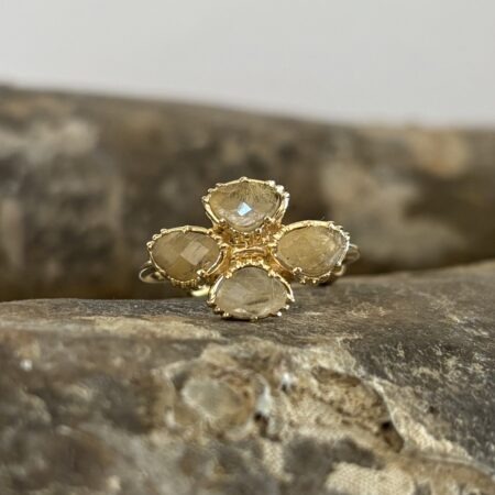 Bague trèfle 4 pierres