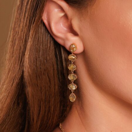 Boucles 6 pierres ovales