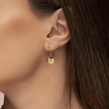 Boucles D'oreilles Fleur - Dorée