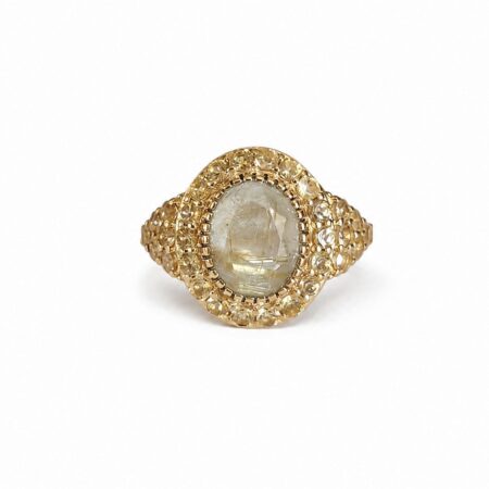 Bague pavée de minis pierres serties (verticale)